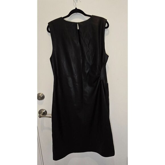Sachin & Babi Holiday Party Diana Black Faux Leather Sleeveless Dress Size 14 - Picture 9 of 16